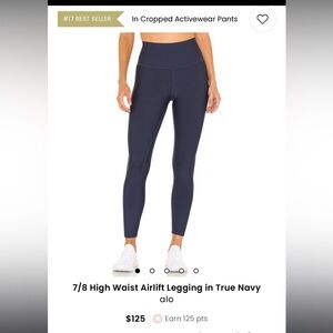 NEW Alo Yoga 7/8 High Waist Airlift Legging Navy size S